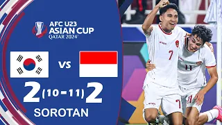 Republik Korea U23 vs. Indonesia U23 2-2 (10-11) Pens. Sorotan | Piala Asia AFC U23 2024