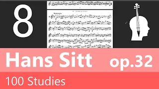 Estudio 8 de Hans Sitt 100 etudes op 32 Book 1 para violín.
