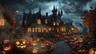 Haunted Halloween Night Spooky Mansion Ambience with Pumpkins & Creepy Sounds | #HauntedMansion