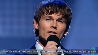 MORTEN HARKET - Heaven's Not for Saints [Eurovision '96 / May 18, 1996][w/ lyrics subtitles]