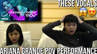 SIBLINGS React to Ariana Grande - pov (Official Live Performance) | Vevo