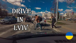 Drive in Lviv: Let's drive along Volodymyr Veliky street by car. Virtual tour. [4K]