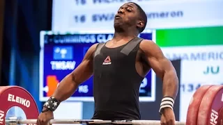 CJ Cummings competing at the 2017 Senior World Weightlifting Championships