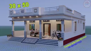 3Bhk Home Plan II Village Home Design II 3D Walkthrough Video II House in 1500sqft Area @Myhomeplan