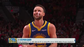 Steph Curry Misses Rare Free Throw  | Warriors vs Blazers Game 4, NBA Playoffs