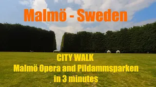 MALMÖ City walk: Around Pildammsparken in 3 MINUTES, June 2022