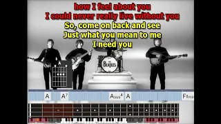 I need you Beatles best karaoke instrumental * BACK VOCALS lyrics chords cover