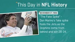 Dan Marino's Fake Spike Fools the Jets in Comeback Win | This Day in NFL History (11/27/94)