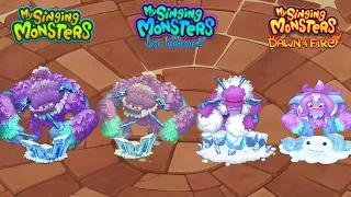 Young Vs Adult VS Elder Vs TLL Glaishurr Sounds And Animations Comparison ~ My Singing Monster