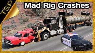 MAD RIG Crashes (Mad Max semi & trailer) - BeamNG drive