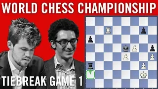 World Chess Championship 2018 Tiebreak Game 1: Magnus Carlsen vs Fabiano Caruana