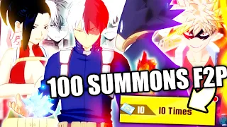 100 F2P TICKETS SUMMONS! BEEN SAVING THESE SINCE LAUNCH! - My Hero Academia: The Strongest Hero