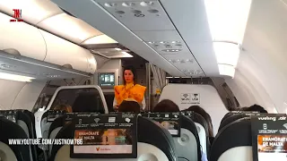 Vueling Airlines|How To Fasten Your Seatbelt On Airplane Cabin Crew EMERGENCY  Safety Demonstrations