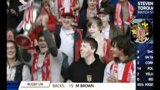 Stevenage Fans lift playoff trophy