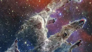 تصوير تلسكوب جيمس ويب الفضائي لأعمدة الخلق Pillars of Creation (Eagle Nebula) (الجزء الثالث)