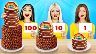 100 Schichten Food-Challenge | 24H lang Süßigkeiten und Snacks essen | Essenskampf von RATATA