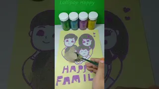 sand painting happy family#sandcoloring