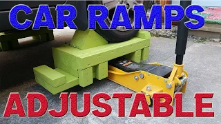 ADJUSTABLE WOODEN CAR RAMPS