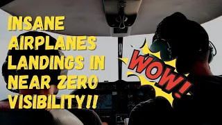 Insane Low Visibility Landings Cockpit View ILS CATIII Extreme Landings