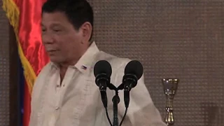 WATCH: Duterte breaks protocol, lets Misuari use presidential podium