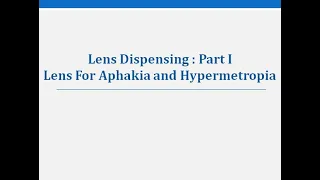 Lens for Aphakia and Hypermetropia - Parekh Vision Care