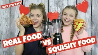 Real Food vs Squishy Food ~ Valentine Smoothie Challenge ~ Jacy and Kacy