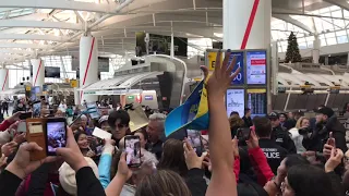 DIMASH QUDAIBERGEN DEPARTURE JFK AIRPORT NEW YORK