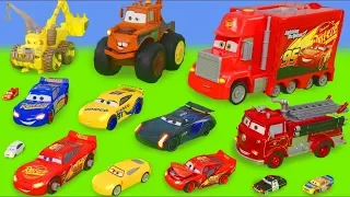 Tractor, Excavator, Fire Truck, Tractor, Excavator, Disney Cars - Lightning McQueen Toy Vehicles