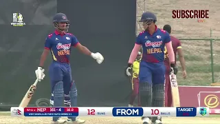 Nepal vs West Indies/ 5th T20 match/last 2 over/22 run in 5 balls