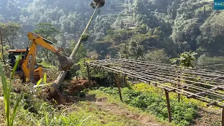Saving Remote Village Cows Shed and Vegetable Farm JCB Making Mountain Road