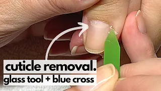 Satisfying Cuticle Removal with Glass Manicure Tool