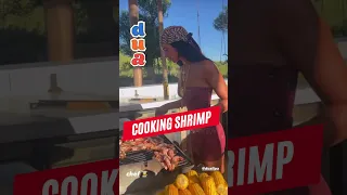 Dua Lipa cooking shrimp in new video #shorts