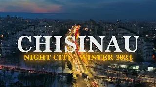 Experience Winter Nights in Chisinau: Stunning 8K Ultra HDR Aerial Drone View