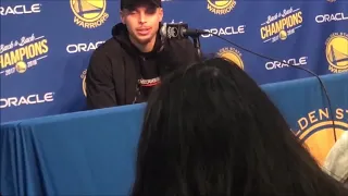 Steph Curry speaks on his crazy shot is the third quarter and says "Its just muscle memory"