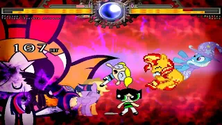 Mugen 1.0 - Blossom JP/Twilight/Nightmare/Applejack vs Bubbles JP/Buttercup JP/Sunset/Trixie