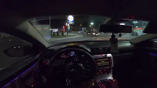 VW PASSAT CC NIGHT CITY DRIVE POV