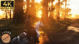 [4K] HDR RDR2 | Early Morning Riding Horse