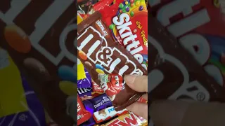 #lotsofcandies, asmr skittles and M&M's  chocolates mixing together #shorts