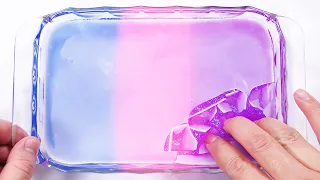 【DIY】Crunchy Iceberg Glitter Slime【slime ASMR】