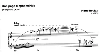 Pierre Boulez - Une Page d'Éphéméride (Audio + Score)