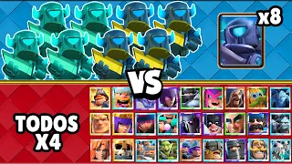 8 MINI PEKKAS vs TODAS LAS CARTAS x4 | SUPER OLIMPIADAS de CLASH ROYALE