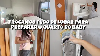 VLOG: NOSSO NOVO QUARTO/ TROCAMOS TUDO DE LUGAR PARA PREPARAR O QUARTO DO BABY 🌈😱