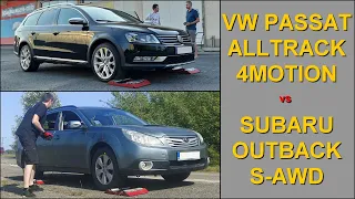 SLIP TEST - Volkswagen Passat Alltrack 4Motion vs Subaru Outback S-AWD - @4x4.tests.on.rollers