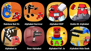 Alphabet Lore (Rainbow But It's + Survivor + Letter Rescue + DOP + Smashers Story + Door + Fall.io)