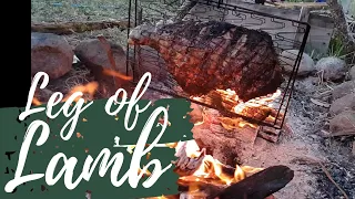 How to Cook a Leg of Lamb over the Fire | Campfire Cooking with Devon