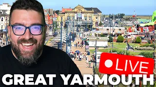 🔴 Great Yarmouth LIVE - Golden Mile Seafront Tour at Sunset