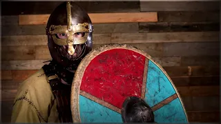 Making a Viking Shield - Stitching the Rawhide