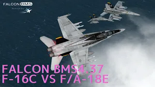 【FALCON BMS 4.37】F-16 vs F/A-18E SUPERHORNET DACT (GUNS ONLY)