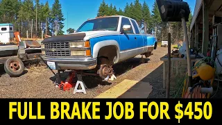 Replacing Front Disk And Rear Drum Brakes - 1993 Chevy K3500 Dually