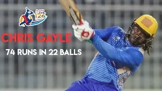 #AfghanistanPremierLeague2019 Chris Gayle 74 In 22 balls